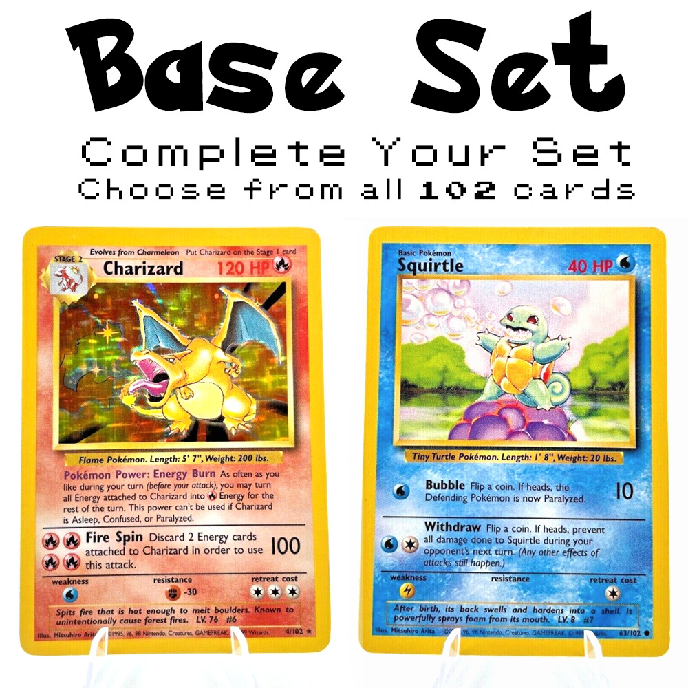 1999 Pokemon Base Set - Choose Your Card - Rare 100% Authentic WotC Cards